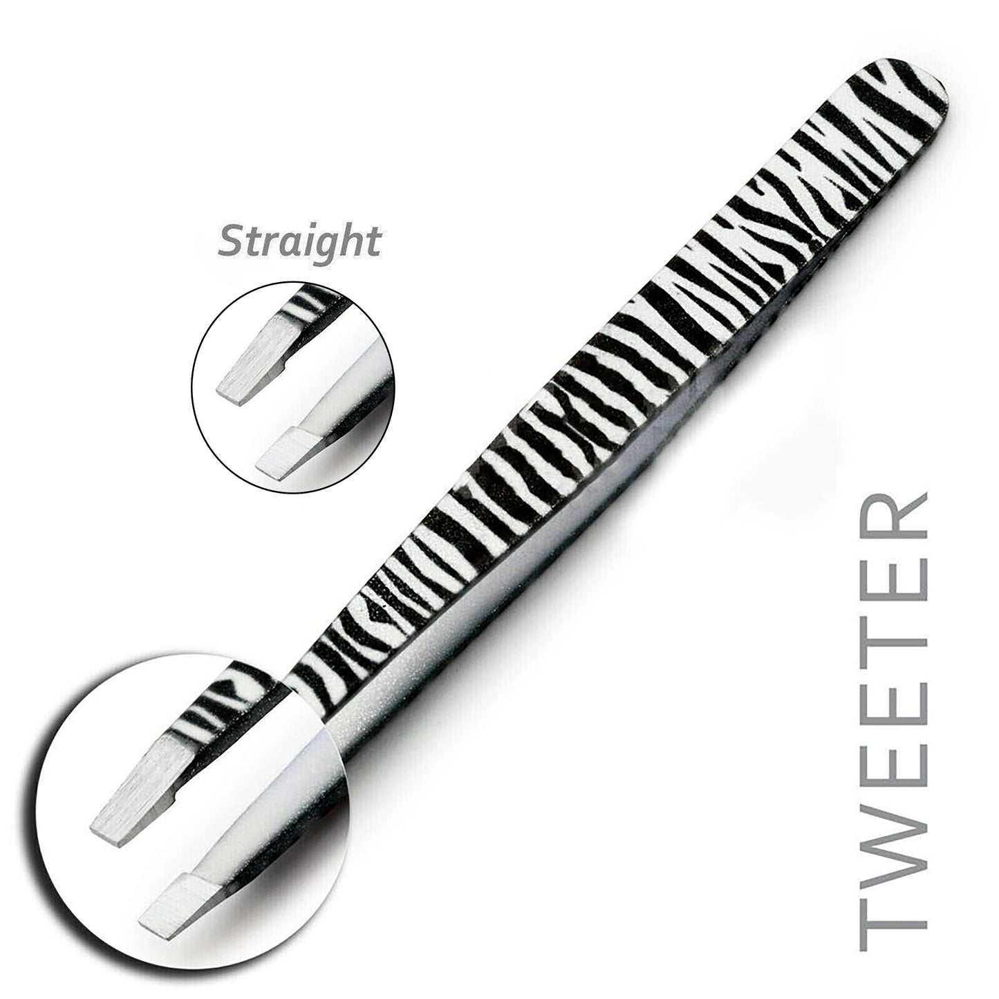 Professional Stainless Steel Zebra Print Eyebrow Tweezers Set - HARYALI LONDON