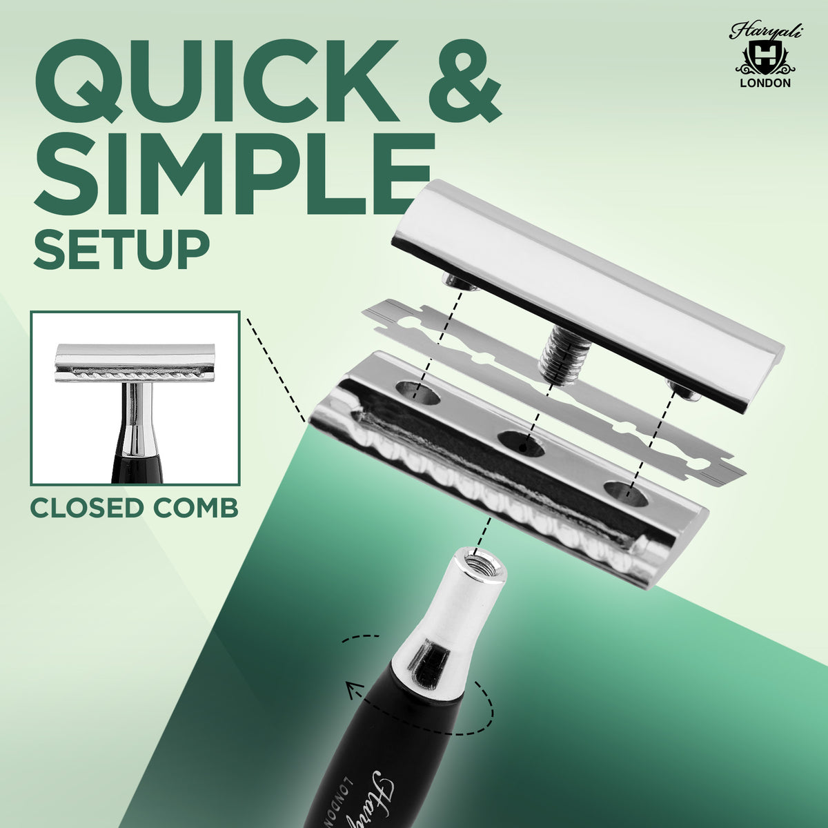 Haryali's Tandoori Safety Razor - Black - HARYALI LONDON