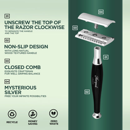 Haryali's Tandoori Safety Razor - Black - HARYALI LONDON