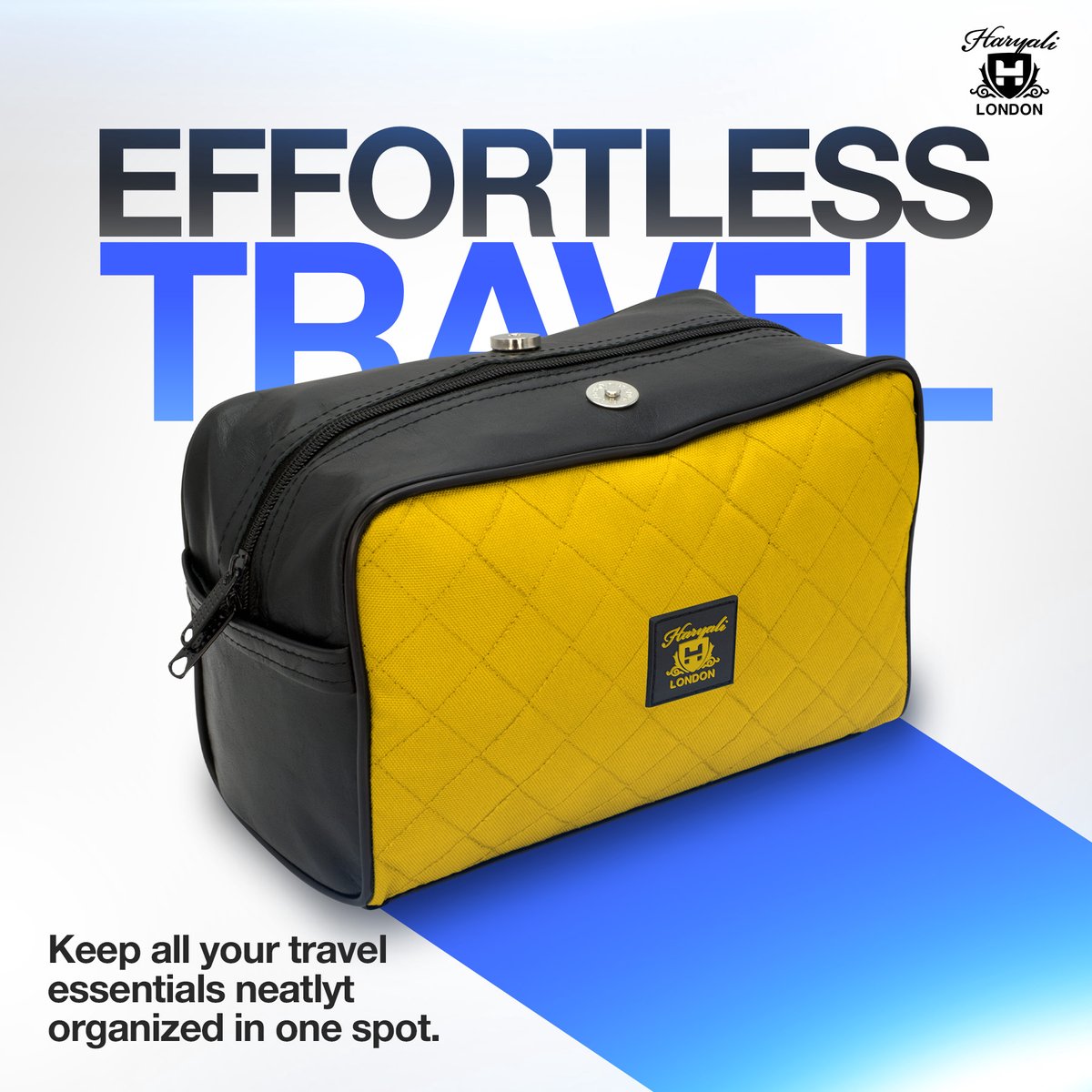 Yellow Colored Toiletry Travel Bag - HARYALI LONDON