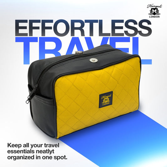 Yellow Colored Toiletry Travel Bag - HARYALI LONDON