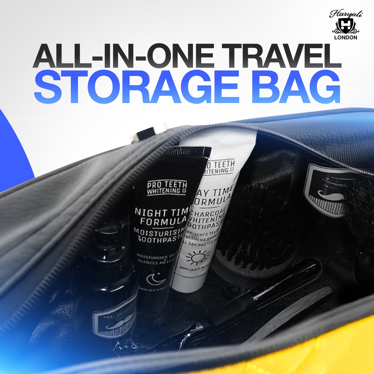 Yellow Colored Toiletry Travel Bag - HARYALI LONDON