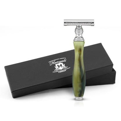 Haryali's Safety Razor - Tortoise Horn Imitation - HARYALI LONDON