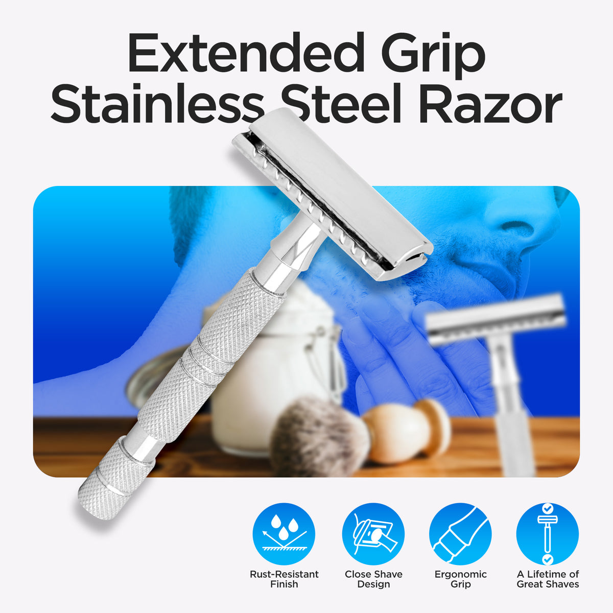 Double Edge Safety Razor With Lather pouch - HARYALI LONDON