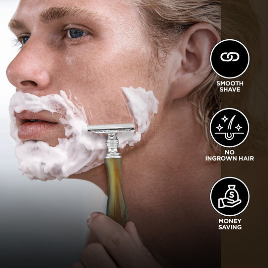 Haryali's Safety Razor - Buffalo Horn Imitation - HARYALI LONDON