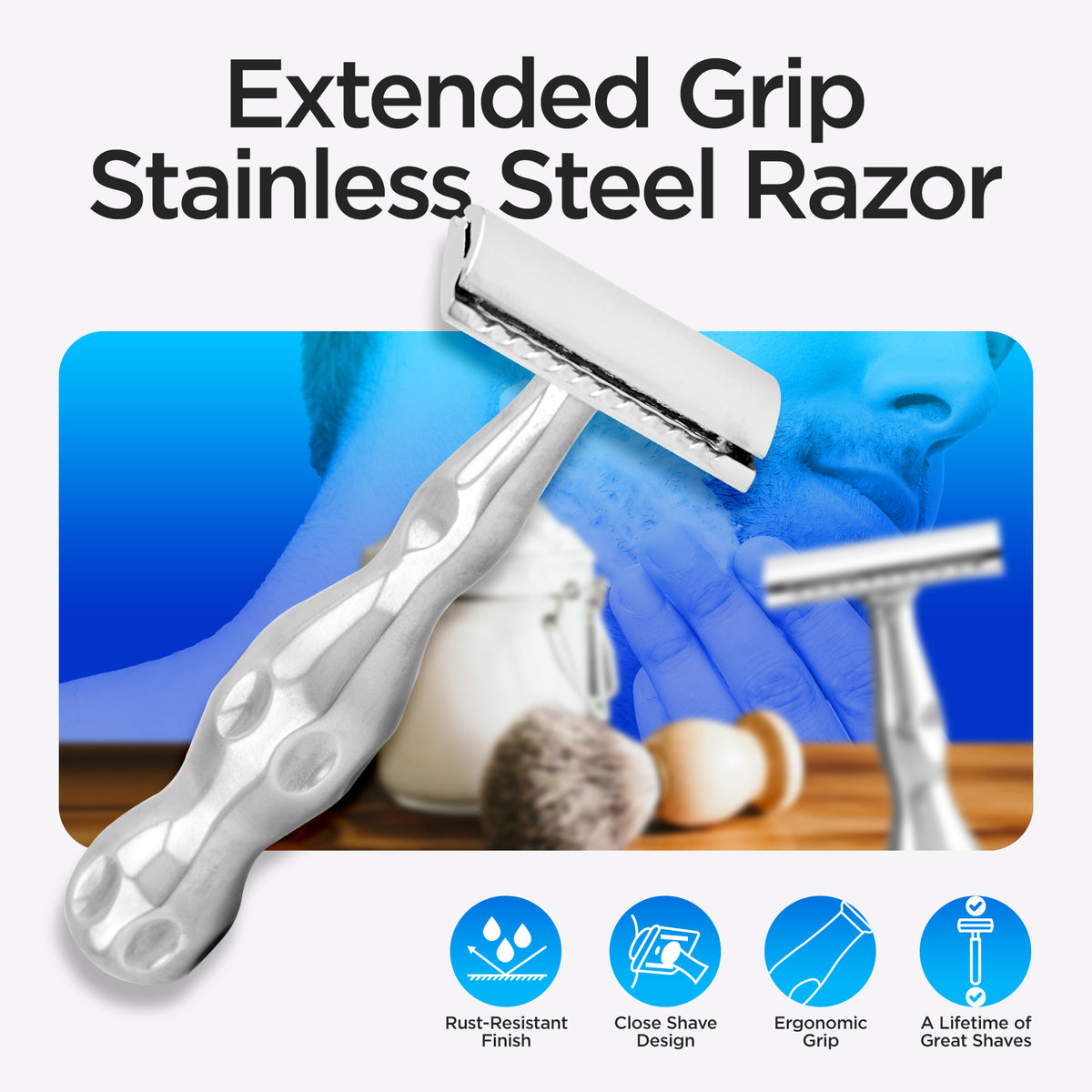 Double Edge Razor Stainless Steel Vase Shape - HARYALI LONDON