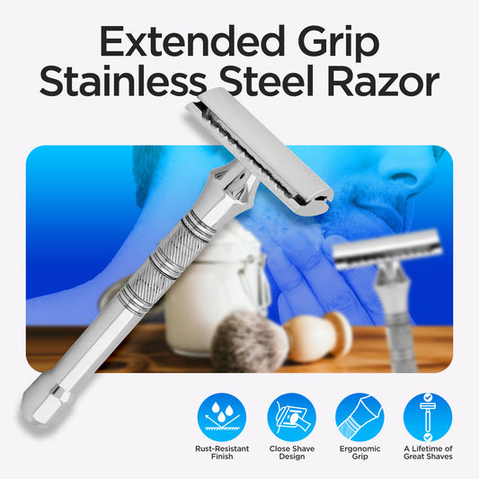 Double Edge Razor Stainless Steel Grip Pad - HARYALI LONDON