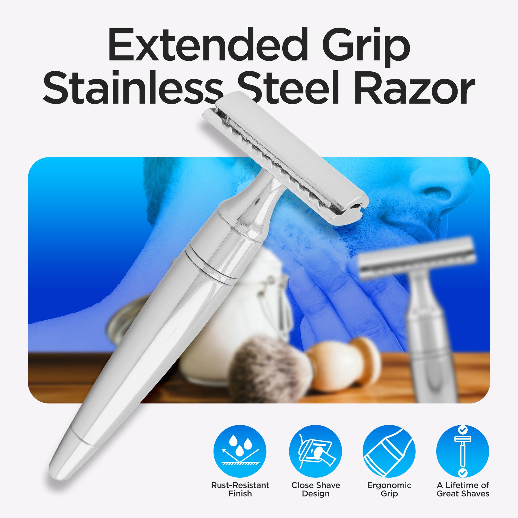 Double Edge Razor Stainless Steel Tapered - HARYALI LONDON