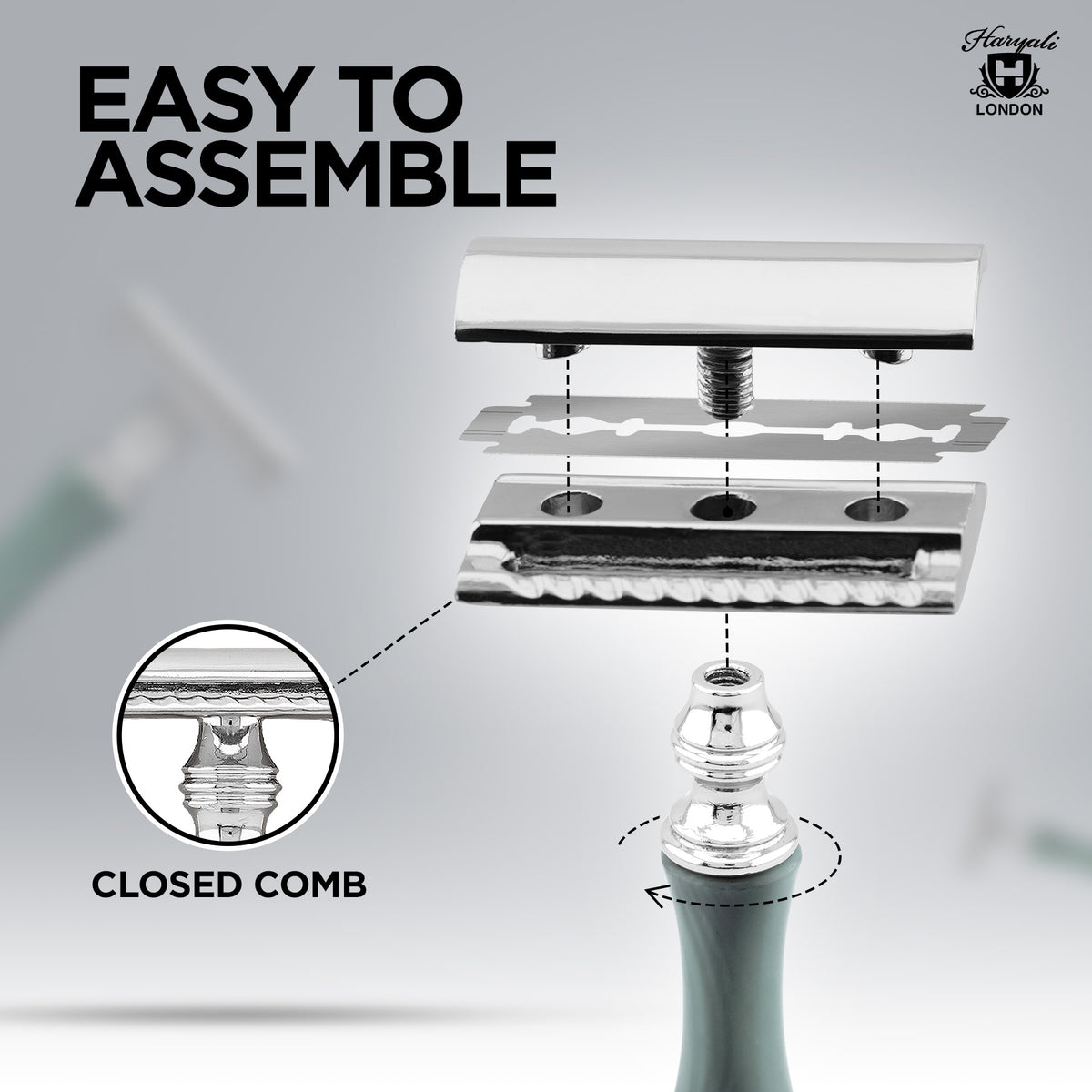 Haryali's Double Edge Safety Razor - Green - HARYALI LONDON
