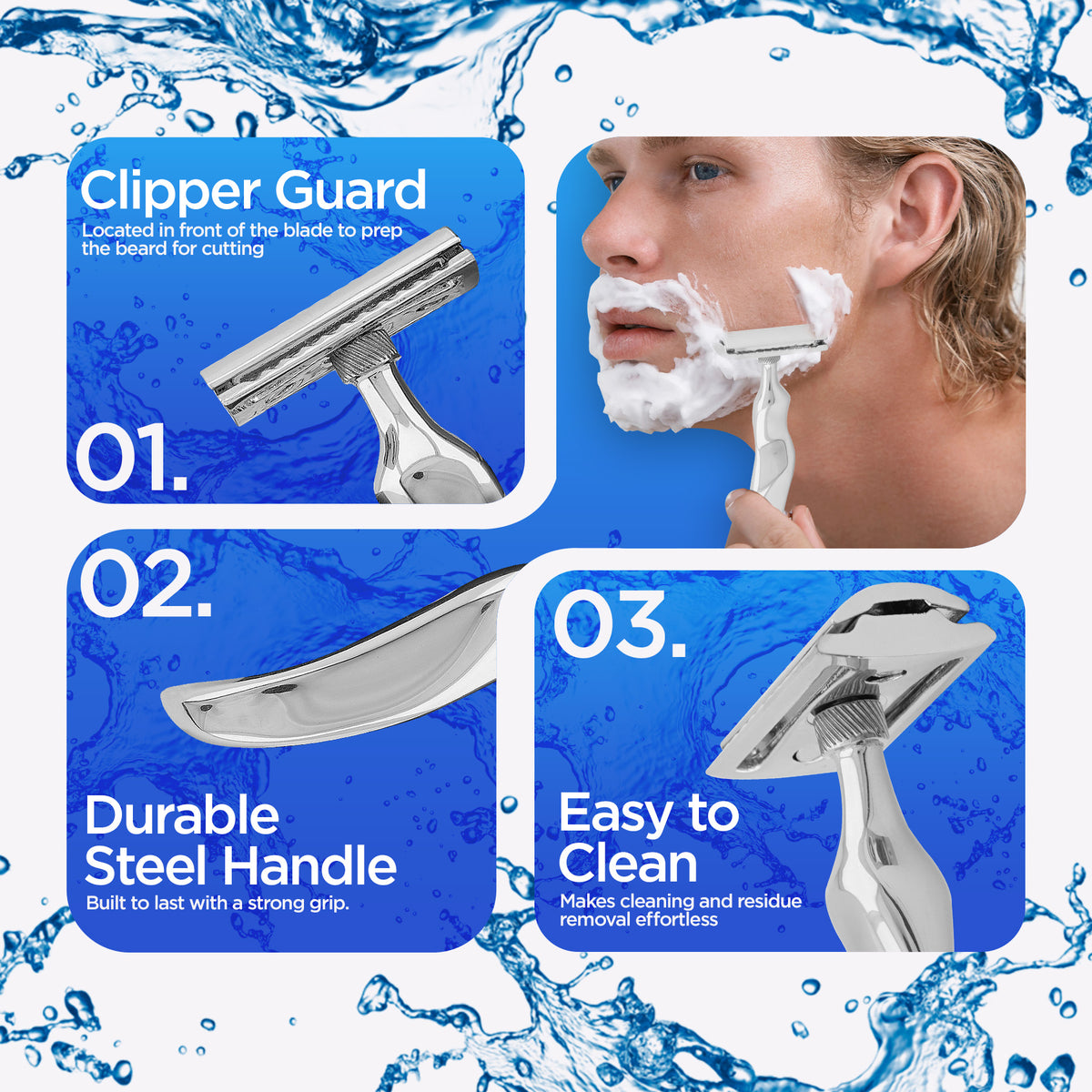 Double Edge Razor Stainless Steel Wavy - HARYALI LONDON