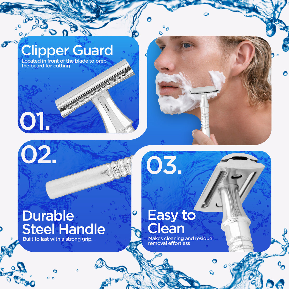 Haryali's Classy Safety Razor - Steel Handle - HARYALI LONDON