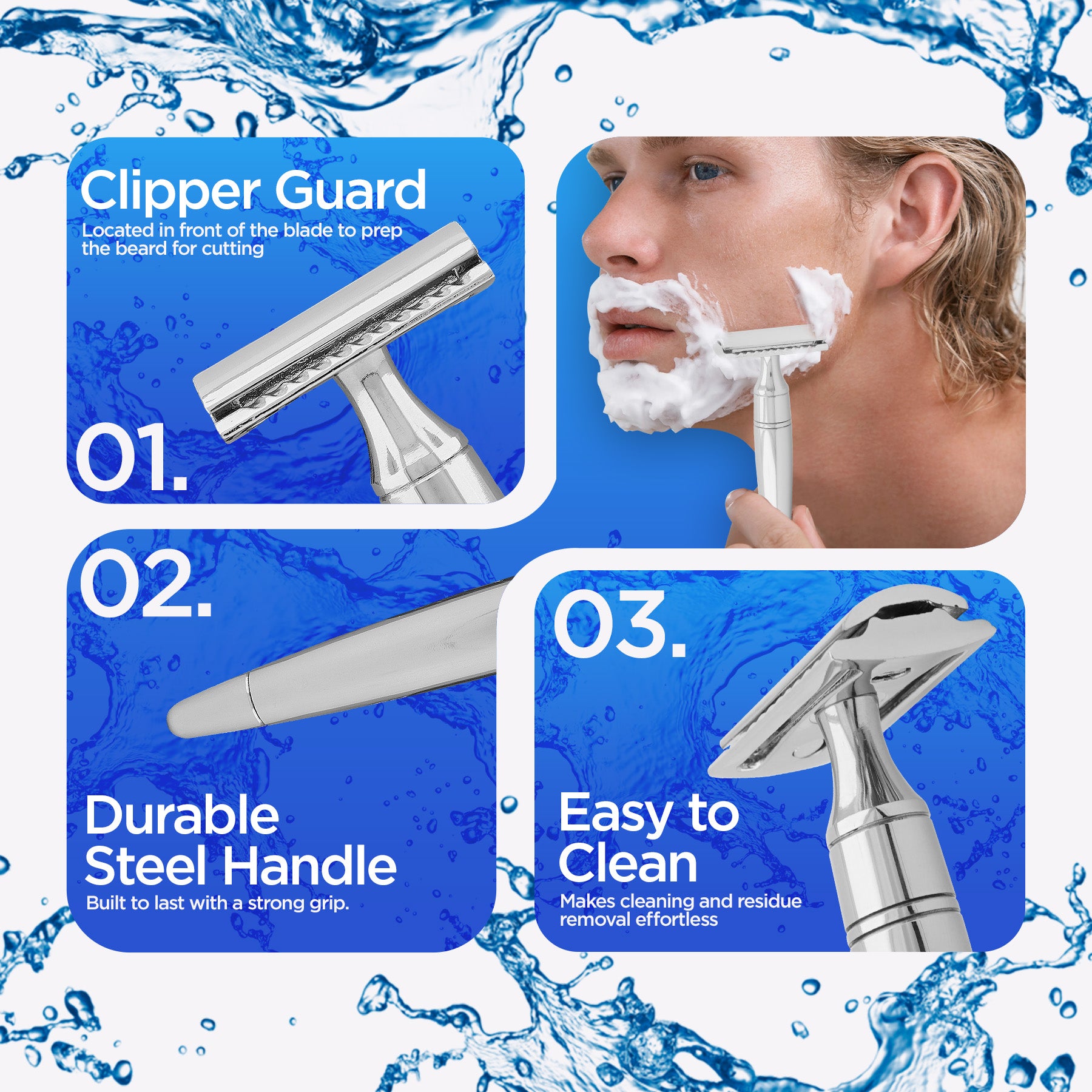 Double Edge Razor Stainless Steel Tapered - HARYALI LONDON