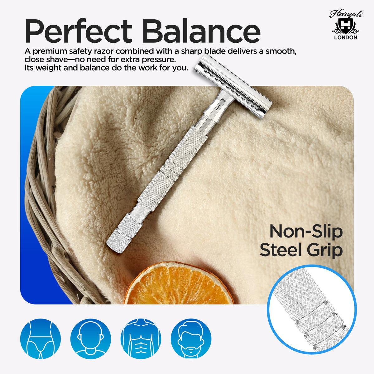 Double Edge Safety Razor With Lather pouch - HARYALI LONDON