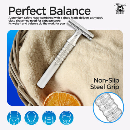 Haryali's Classy Safety Razor - Steel Handle - HARYALI LONDON