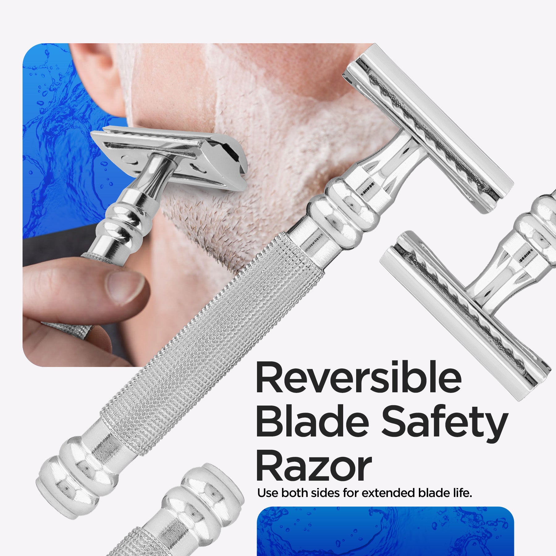 Double Edge Razor Stainless Steel Perfect Grip - HARYALI LONDON