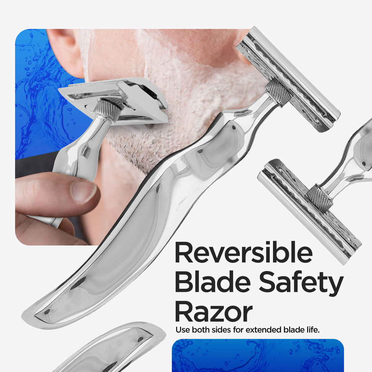 Double Edge Razor Stainless Steel Wavy - HARYALI LONDON
