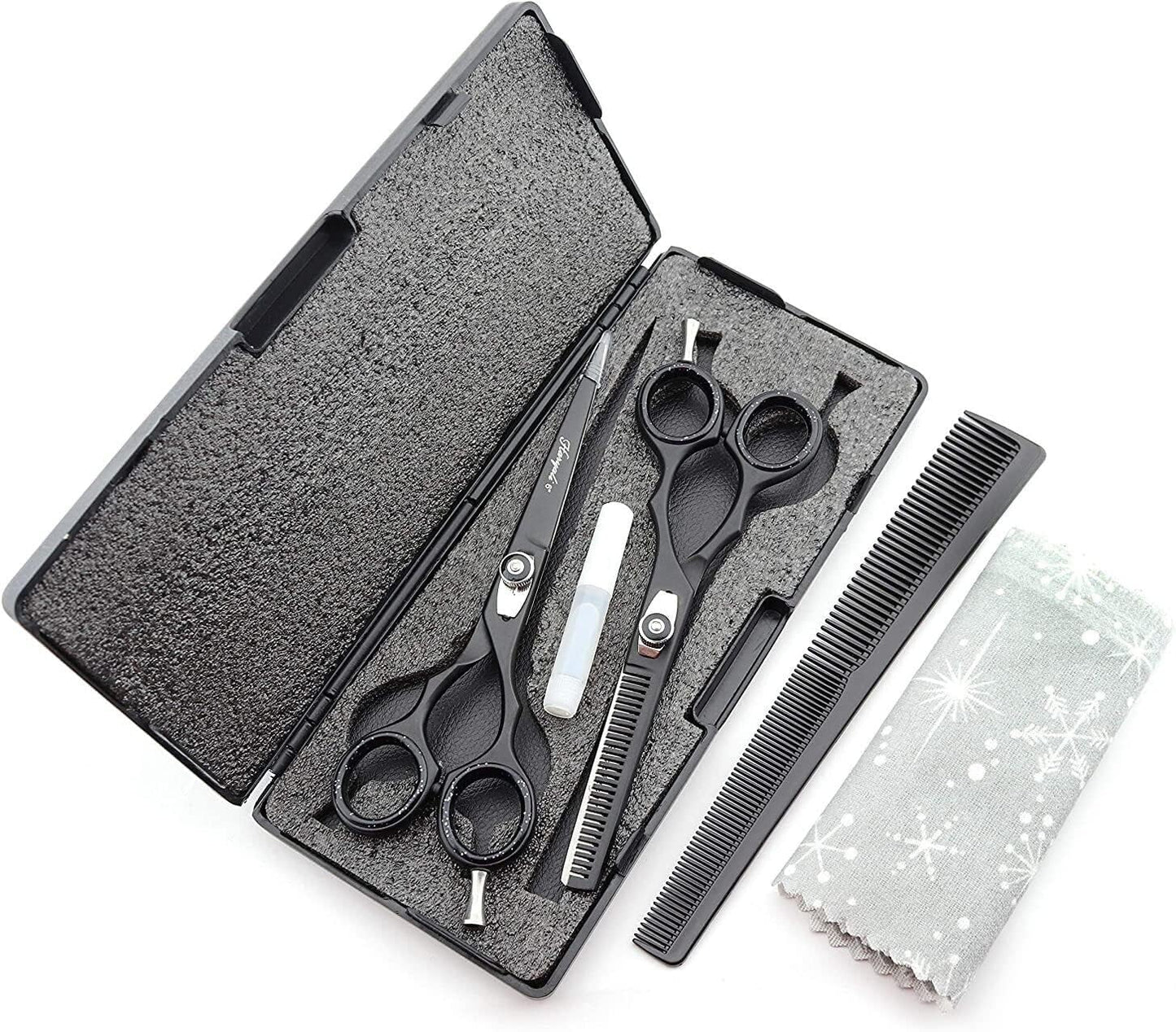 Haryali Black Professional 6 Inch Hair Cutting Thinning Scissors Set - HARYALI LONDON