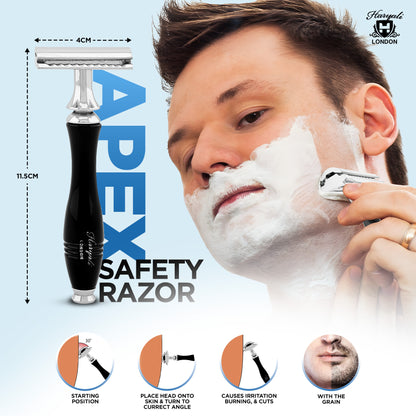 Haryali Double Edge Razor Apex - Black - HARYALI LONDON