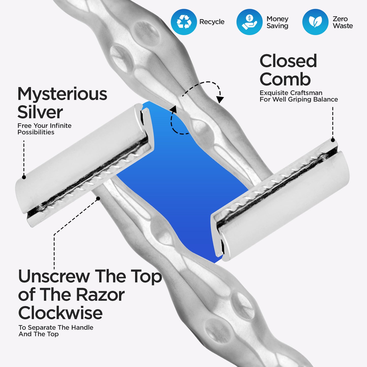 Double Edge Razor Stainless Steel Vase Shape - HARYALI LONDON