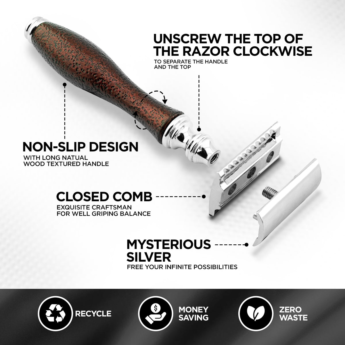 Haryali's Antique Safety Razor - Maroon - HARYALI LONDON