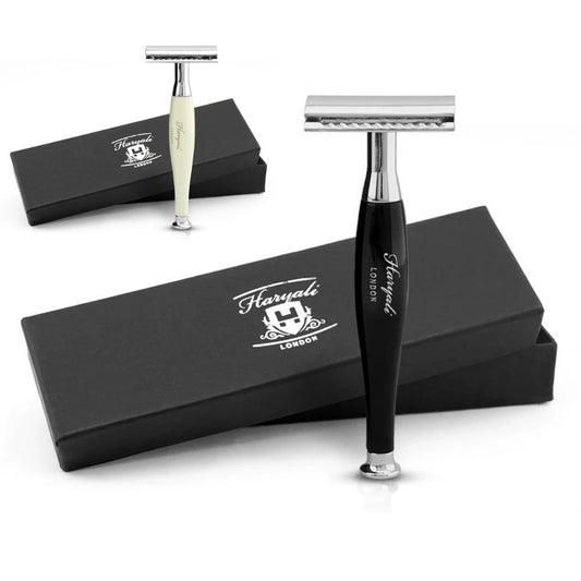 Tandoori Double Edge Safety Razor in Black & Ivory