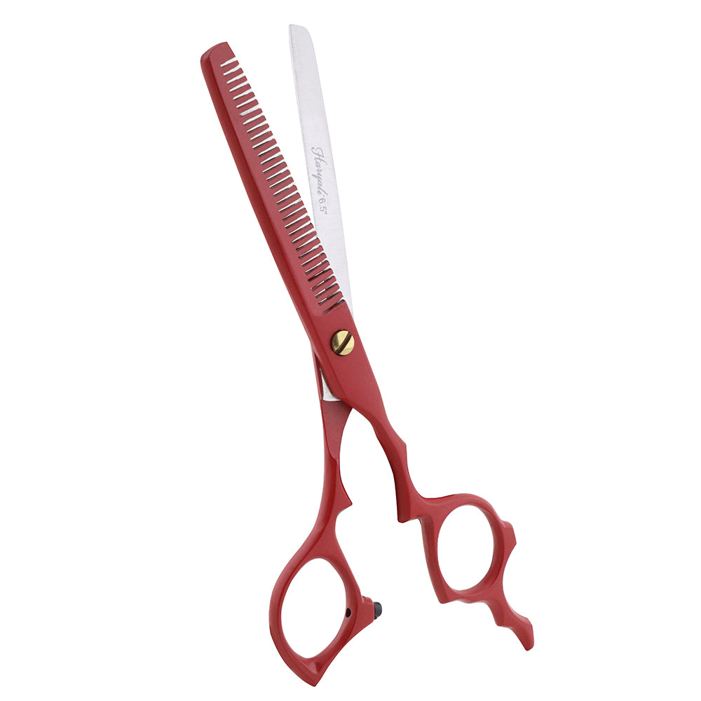 Matte Red 6.5 Inch Hair Cutting & Thinning Shears Scissors Set