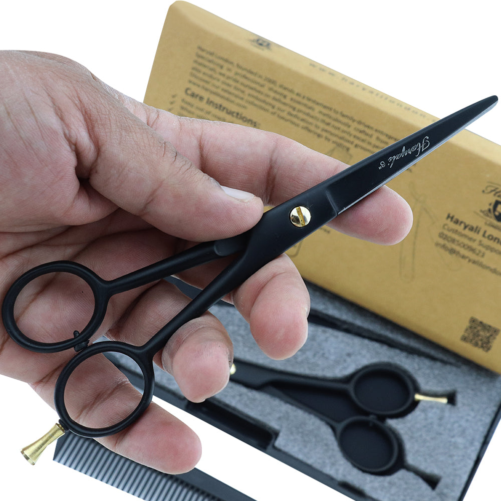 Black 6" Right-Handed Hair Scissors and Thinning Shears Set