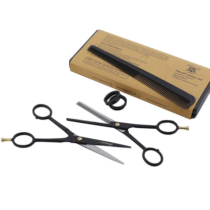 Black 6 Inch Hairdressing Barber Scissors & Thinning Scissors Set