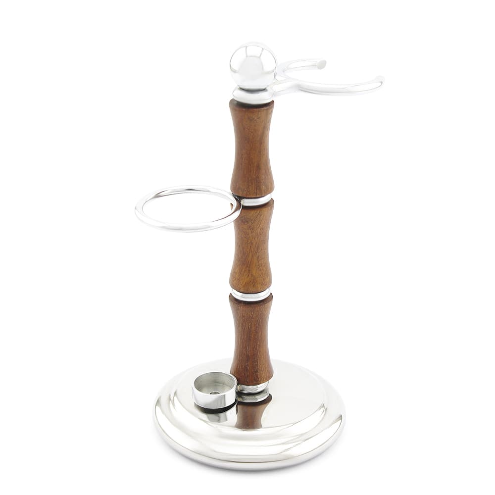 Dual Shaving Stand in Wood - HARYALI LONDON