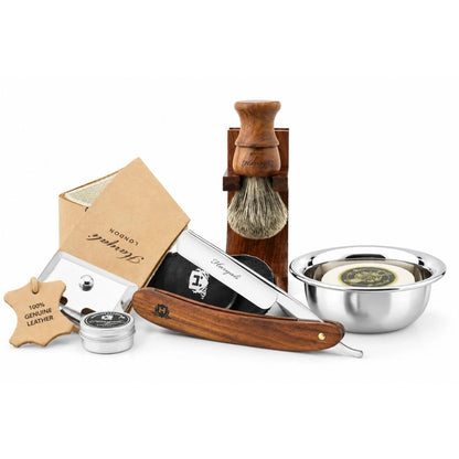 Haryali's Cut Throat Razor Kit - Wood Handle
