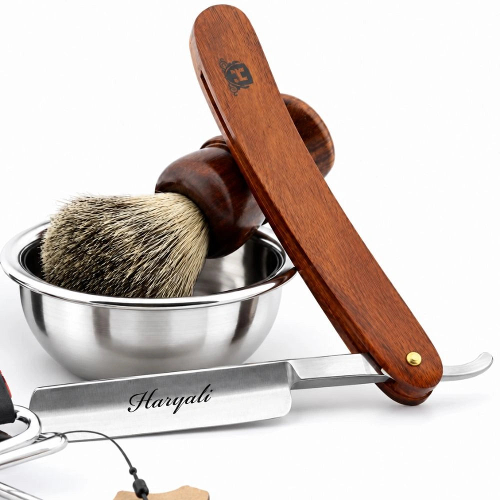 Haryali's Straight Razor Kit - Wood Handle