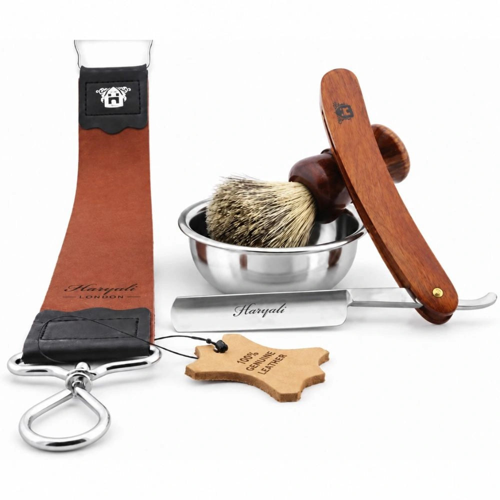 Haryali's Straight Razor Kit - Wood Handle