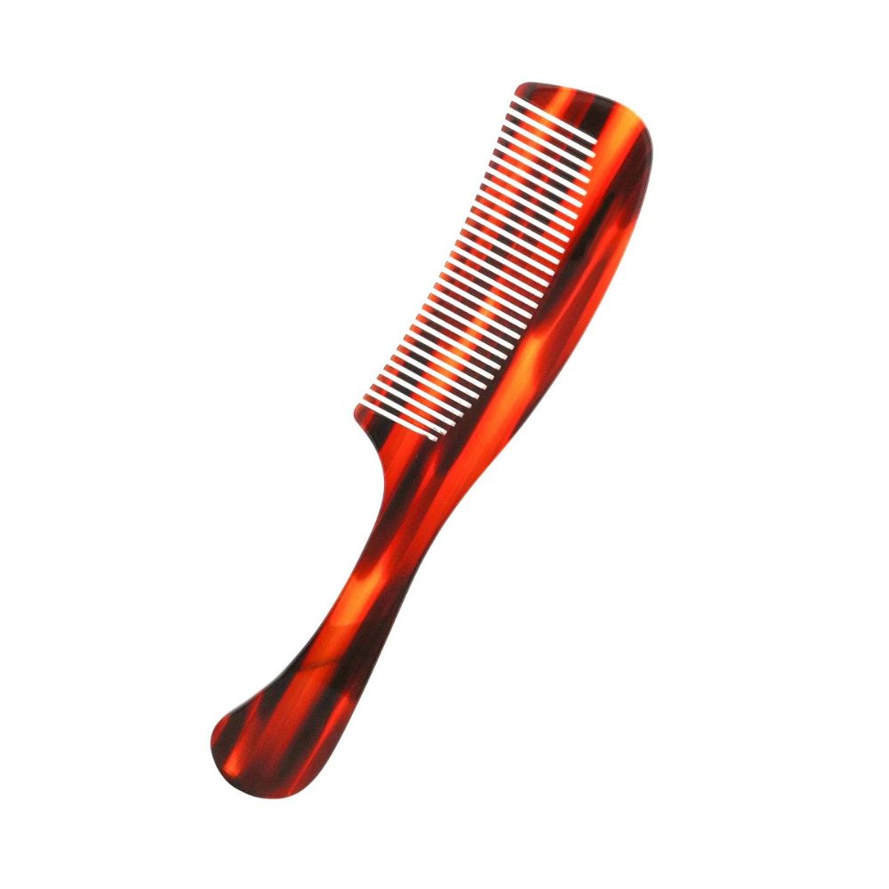 Brown Tortoiseshell Detangling Hair Comb with Handle