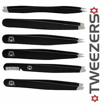 Professional Black Eyebrow Tweezers - HARYALI LONDON
