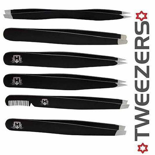 Professional Black Eyebrow Tweezers - HARYALI LONDON