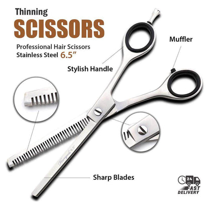 Haryali London 6.5 Hair Thinning Texturizing Barber Scissors - HARYALI LONDON