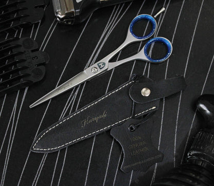 Haryali Professional 6" Hairdressing Hair Cutting Barber Salon Scissors with Leather Pouch - HARYALI LONDON