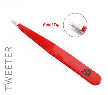 Professional Red Eyebrow Tweezers - HARYALI LONDON