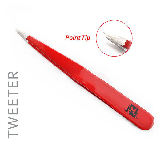 Professional Red Eyebrow Tweezers - HARYALI LONDON