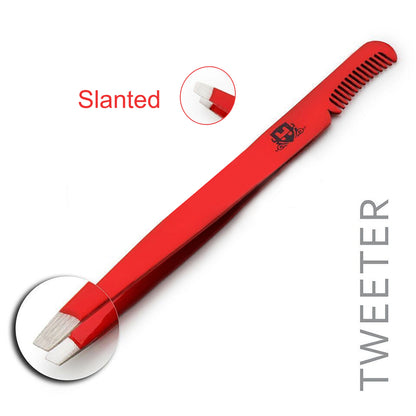 Professional Red Eyebrow Tweezers - HARYALI LONDON
