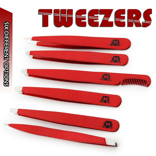 Professional Red Eyebrow Tweezers - HARYALI LONDON