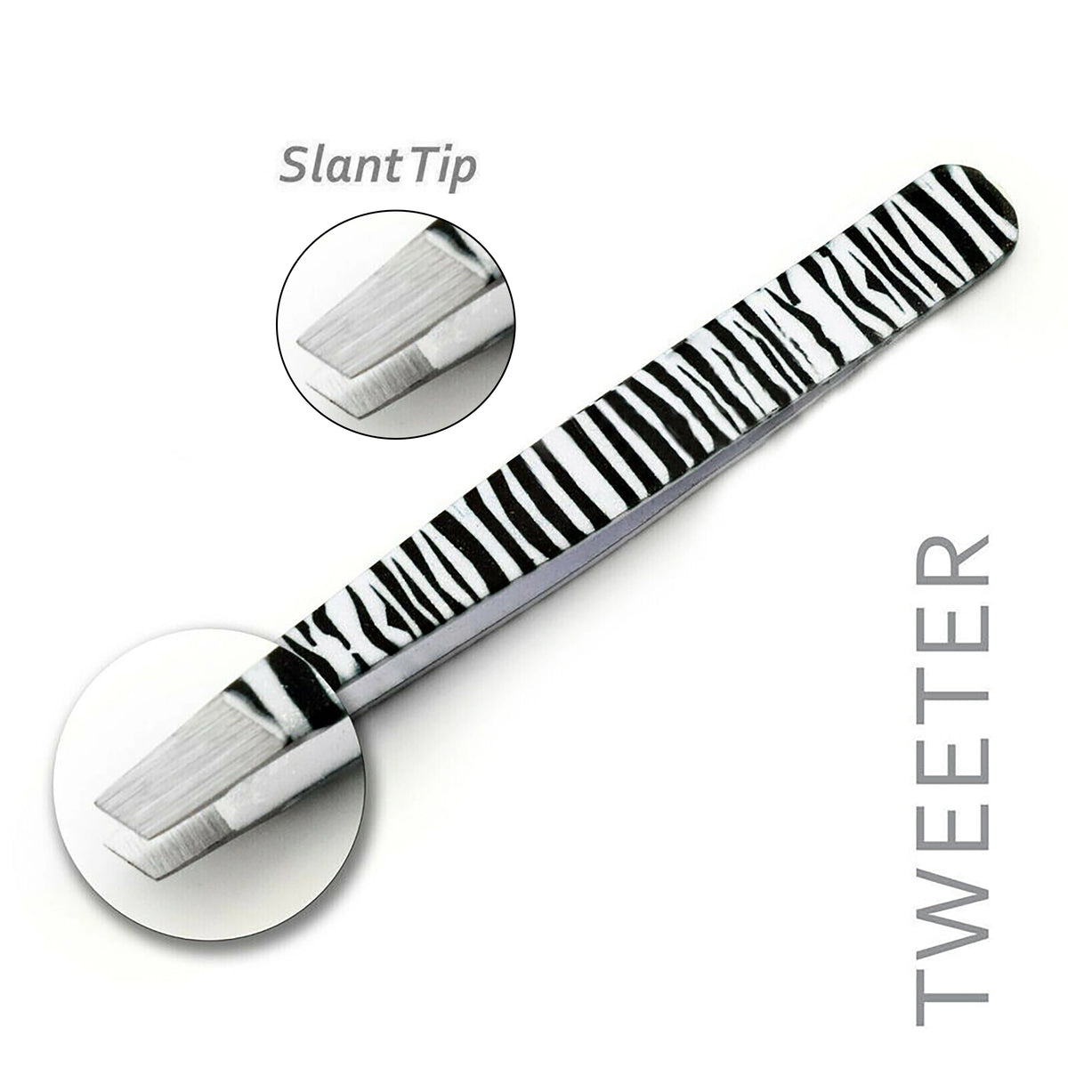 Professional Stainless Steel Zebra Print Eyebrow Tweezers Set - HARYALI LONDON