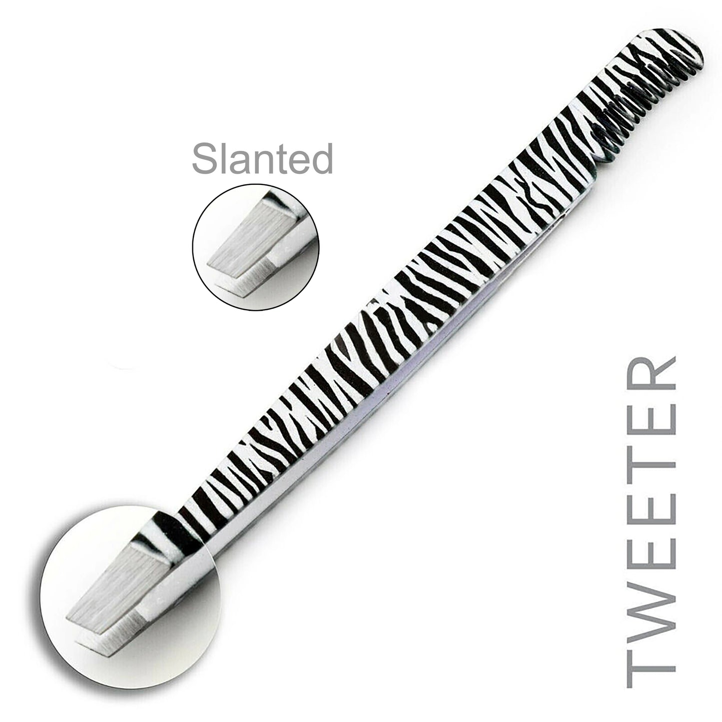 Professional Stainless Steel Zebra Print Eyebrow Tweezers Set - HARYALI LONDON