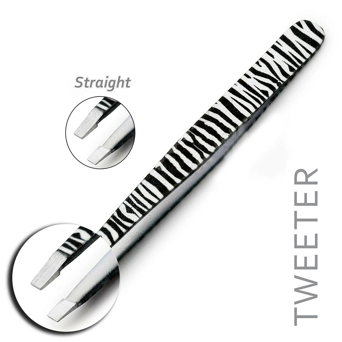 Professional Stainless Steel Zebra Print Eyebrow Tweezers Set - HARYALI LONDON