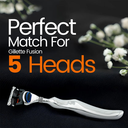 5 Blade Shaving Razor Stainless Steel Wavy Long Handle - HARYALI LONDON