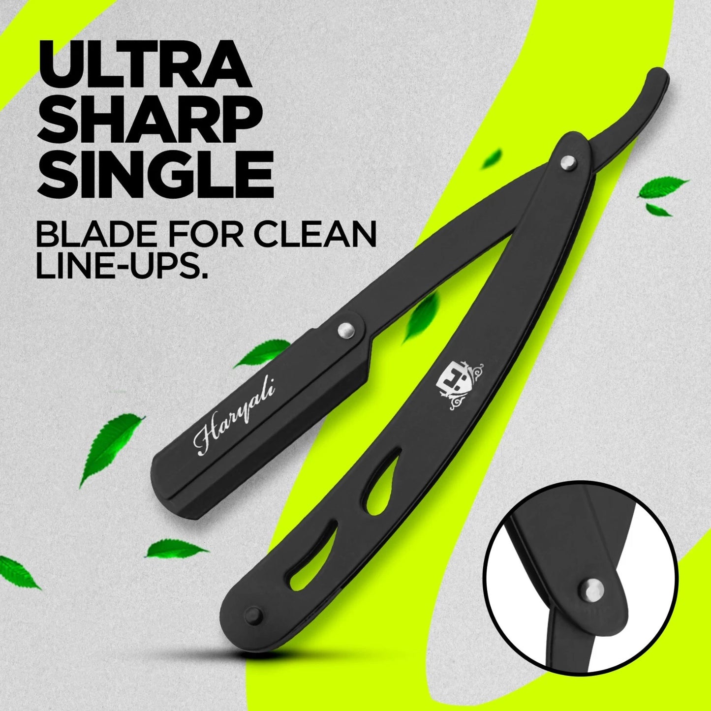 Black Stainless Steel Cut Throat Replaceable Razor Blades - HARYALI LONDON