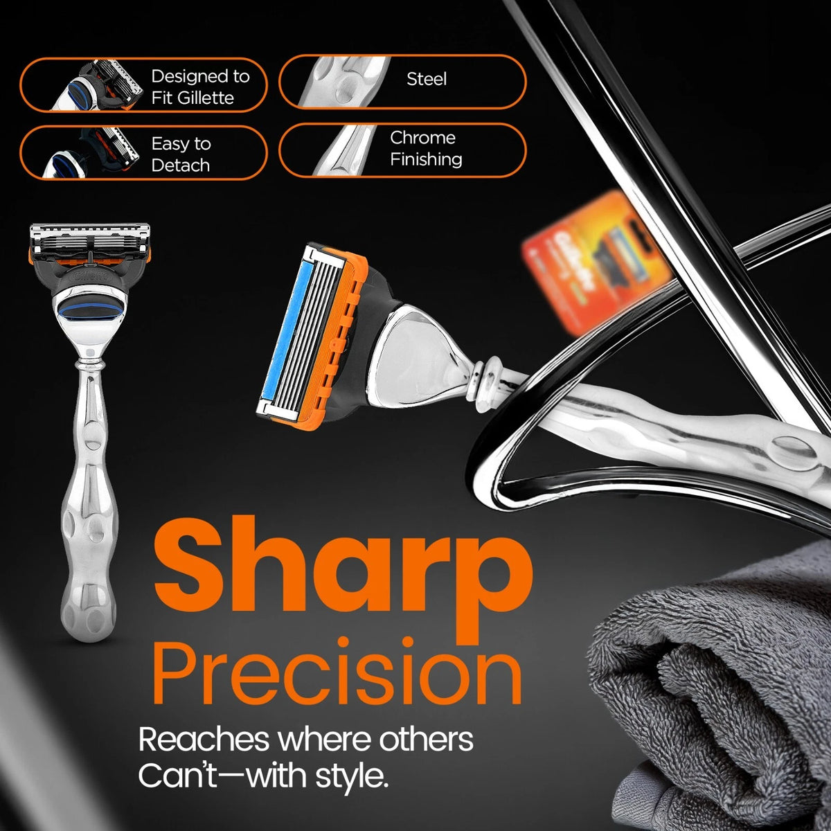 5 Blade Razor Stainless Steel Vase Shape - HARYALI LONDON