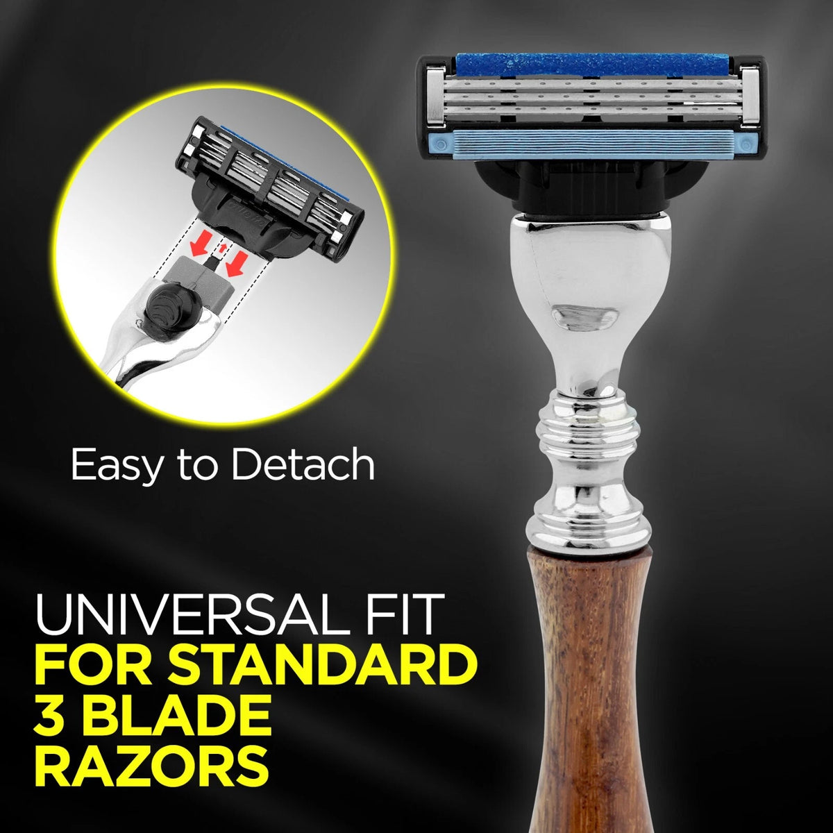 Haryali's 3 Edge Shaving Razor Wooden Handle - HARYALI LONDON