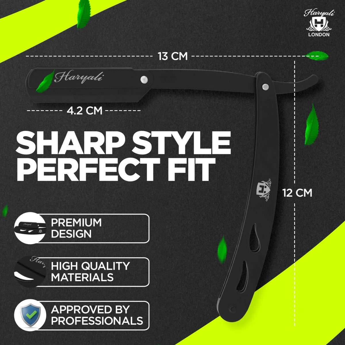 Black Stainless Steel Cut Throat Replaceable Razor Blades - HARYALI LONDON