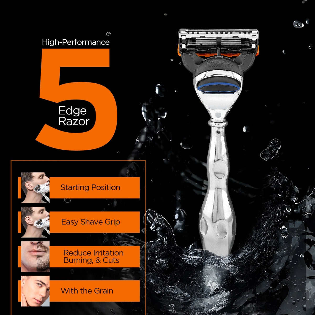 5 Blade Razor Stainless Steel Vase Shape - HARYALI LONDON